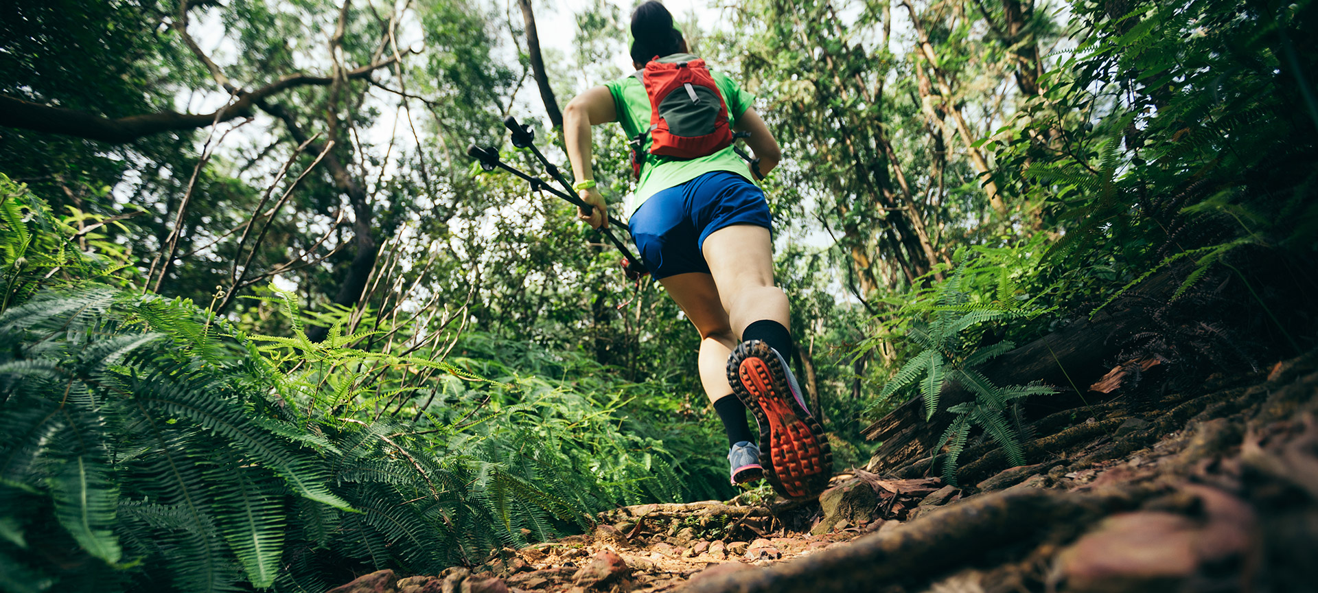 Woman trail running Woman trail running