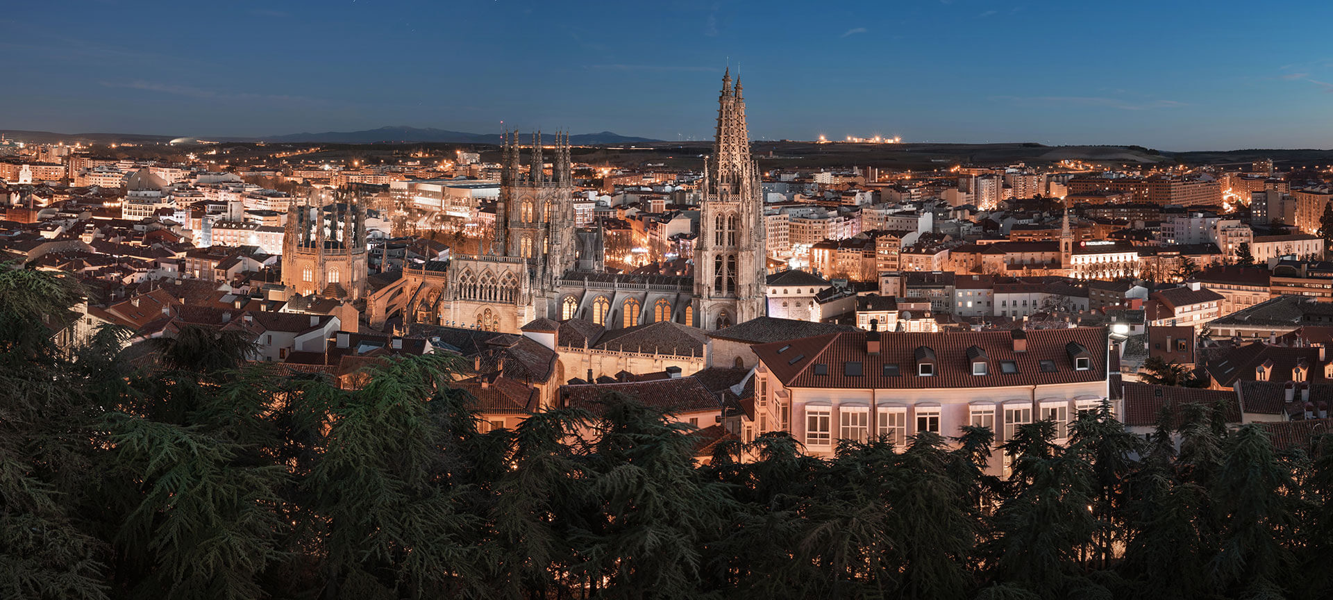 View of Burgos with the cathedral in the foreground View of Burgos with the cathedral in the foreground