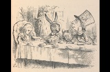 Alicia en la fiesta del té del Sombrerero Loco, ilustración para Alicia en el país de las maravillas de John Tenniel, 1865