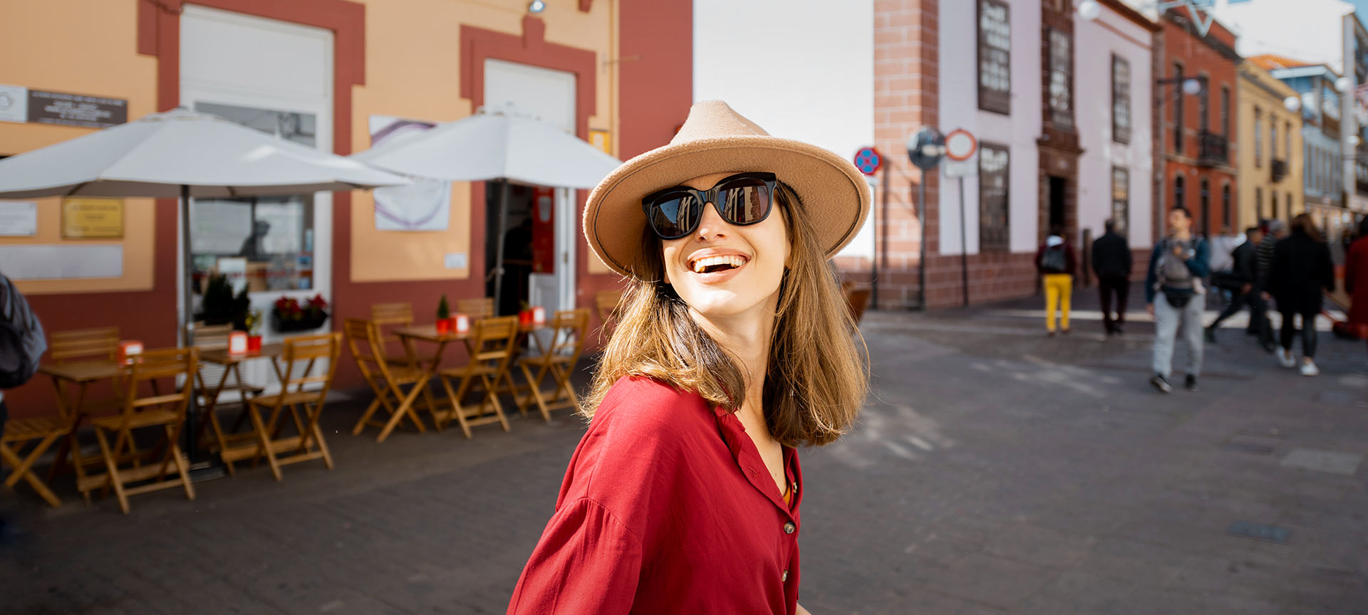 Tourist in San Cristóbal de la Laguna, Tenerife, Canary Islands Tourist in San Cristóbal de la Laguna, Tenerife, Canary Islands