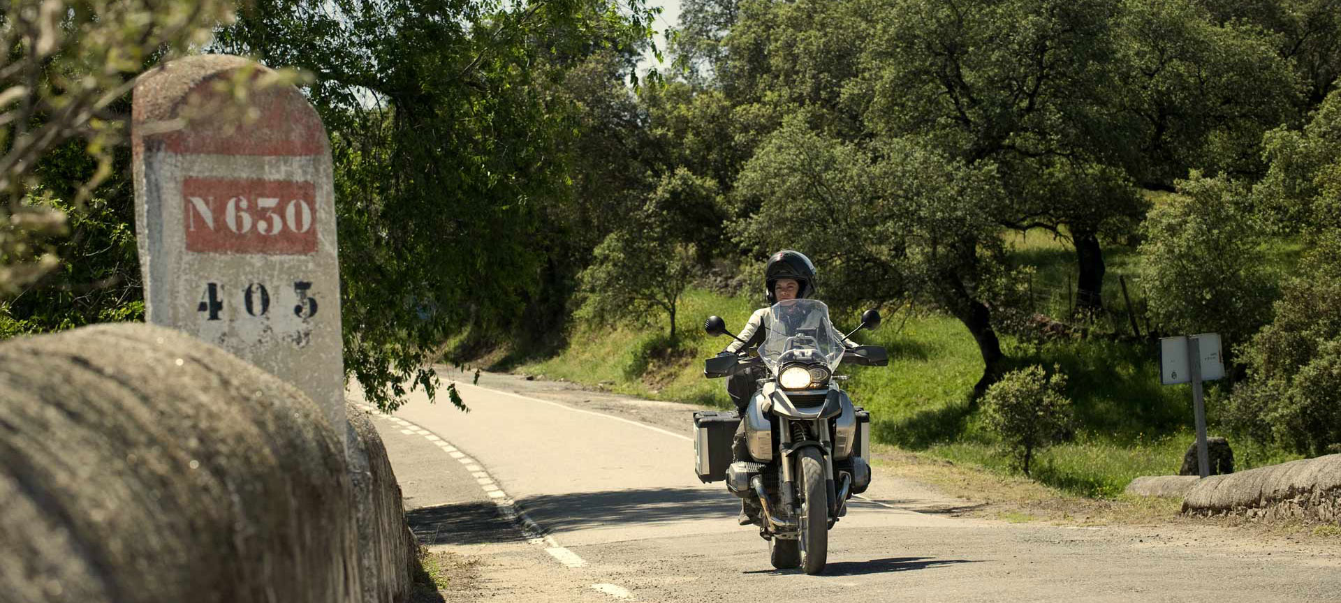 Motorbike rider on the Silver Route.